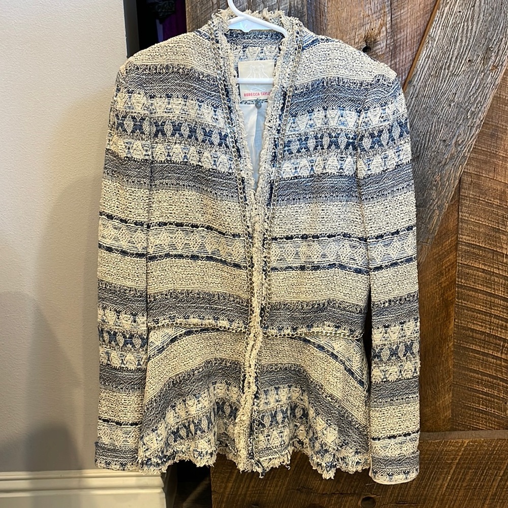 Peplum tweed blazer